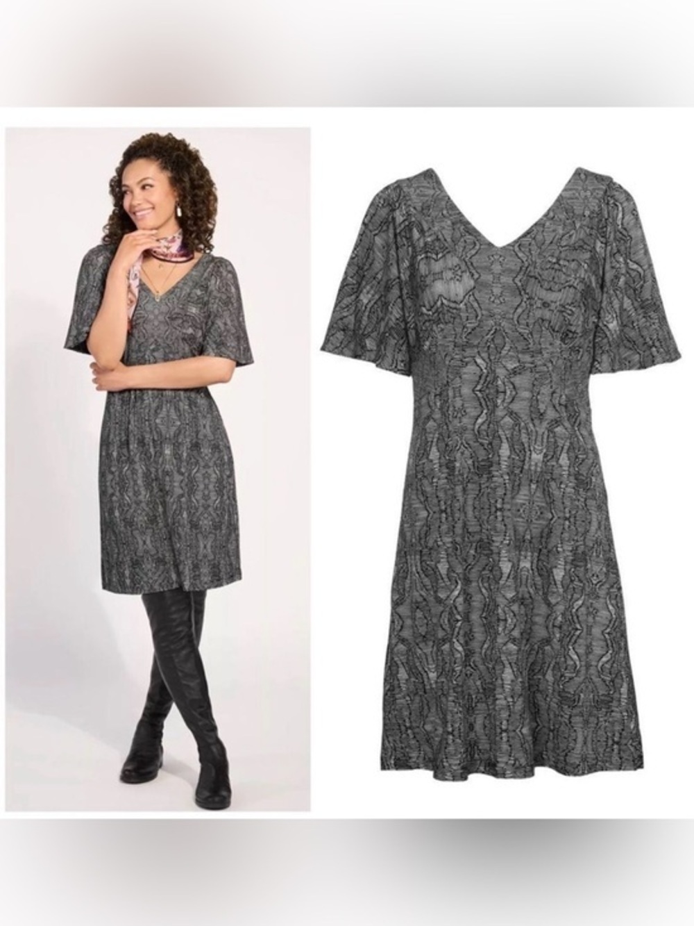 NWOT Cabi 4641 Twirl Dress black/white
Size small.